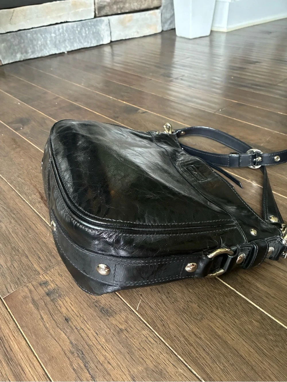 Coach Zoe Crinkle Patent Leather Convertible Hobo Bag, 15478, Y2K